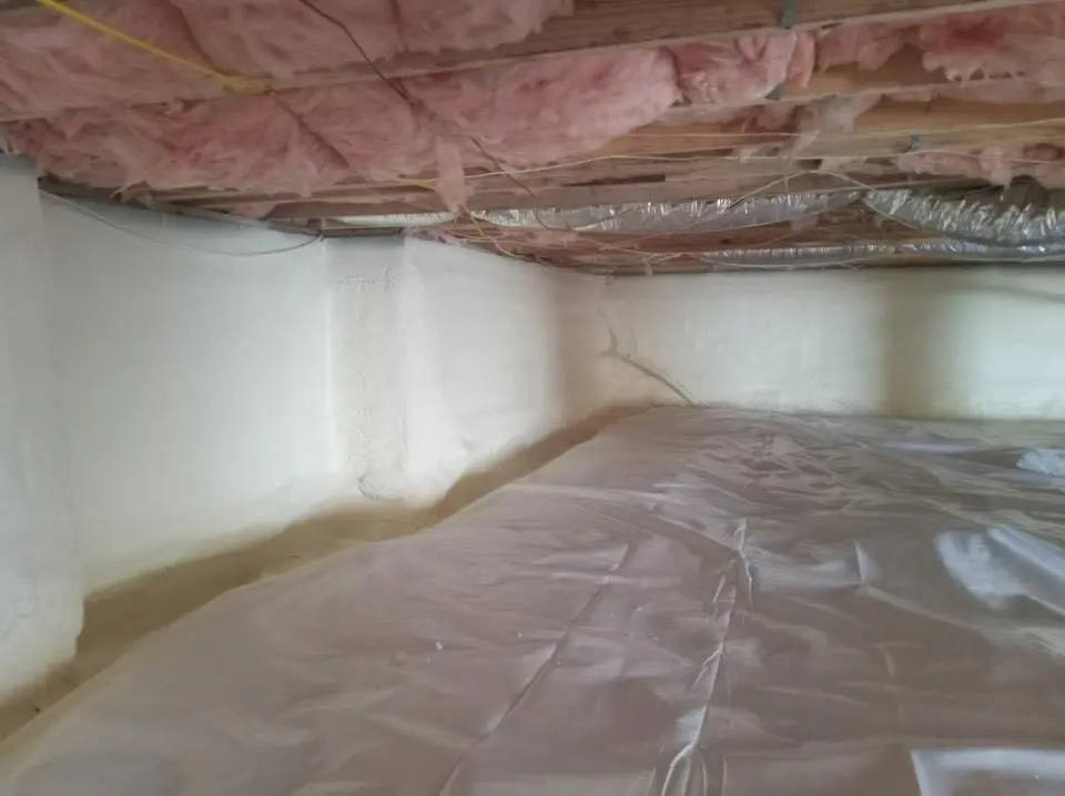 Crawl space encapsulation with closed-cell spray foam for Spray Foam Roofing in Floral Park